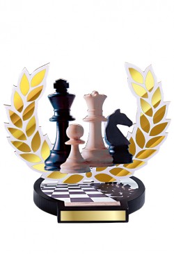 Trophée Bois Echecs 56503
